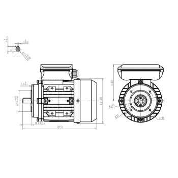 Silnik elektryczny jednofazowy 0,37kW 2800 obr/min. 71B14
